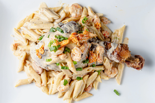 Alfredo Pasta Turkey Leg